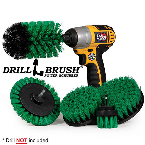 5in Flat Brush, 4in Flat Brush, 2in Short Brush, and Jumbo Original all in Medium Green - Kitchen Cleaning Products  | G-S-E542J-QC-DB