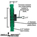 Specs for the Drillbrush  Medium Green Kitchen Edge Brush.
