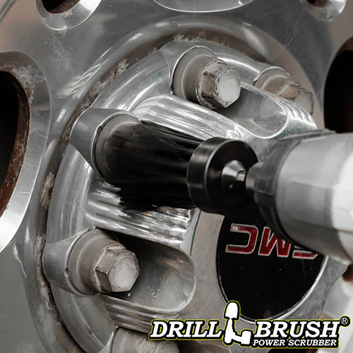 1in Black Brush - Ultra Stiff Stiffness - Long Bristles - Grill & Industrial Spot Cleaning | 1in-L-K-QC-DB