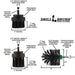 Specs for the Drillbrush 2 inch Short, 2 inch Long, and Mini Ultra Stiff Black Grill & Industrial Brushes.