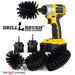 Drillbrush 542OMS-2L Ultra Stiff Black Grill & Industrial Brush Kit with an Original brush in a cordless drill.