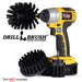 Drillbrush 4OS-2L Ultra Stiff Black Grill & Industrial Brush Kit with an Original brush in a cordless drill.