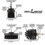 Specs for the Drillbrush 4OS-2L Ultra Stiff Black Grill & Industrial Brush Kit.