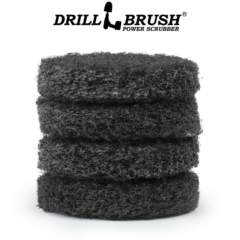 4in Black Scrub Pad 4 Pack