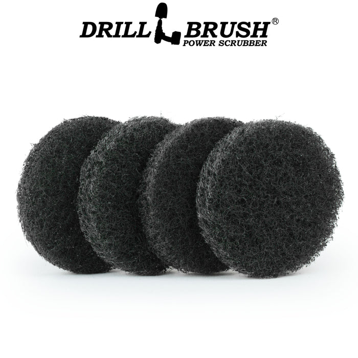 4in Black Scrub Pad 4 Pack