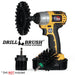Drillbrush EMS-2L Ultra Stiff Black Grill & Industrial Brush Kit with an Edge brush in a cordless drill.