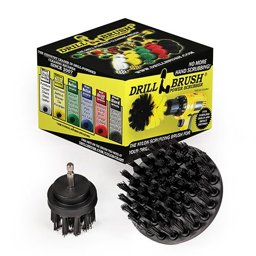 4in & 2in Black Brushes - Ultra Stiff Bristles - Heavy Duty & Grill Cleaning | K-S-42-QC-DB