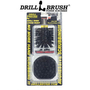 The Drillbrush 4O Ultra Stiff Black Grill & Industrial Brush Kit in the blister pack it comes in.
