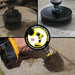 Action shots of an Ultra Stiff Black Original brush cleaning grout lines in concrete tiles, an Ultra Stiff Black 2 inch Short Drillbrush cleaning an engine block, and an Ultra Stiff 5 inch Drillbrush cleaning a concrete floor.