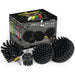 The Drillbrush 542O Ultra Stiff Black Grill & Industrial Brush Kit in front of the box it comes in.