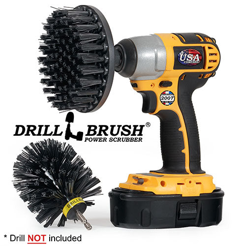 Original & 5in Black Brushes - Ultra Stiff Bristles - Heavy Duty & Grill Cleaning | K-S-5O-QC-DB