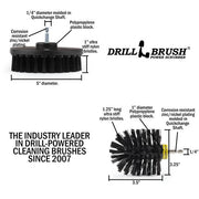 Specs for the Drillbrush 5O Ultra Stiff Black Grill & Industrial Brush Kit.