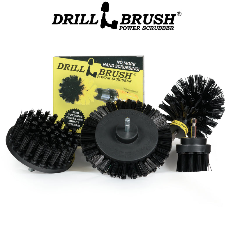 Edge, Original, 4in, and 2in Black Brushes - Ultra Stiff - Heavy Duty & Grill Cleaning | K-S-E42O-QC-DB