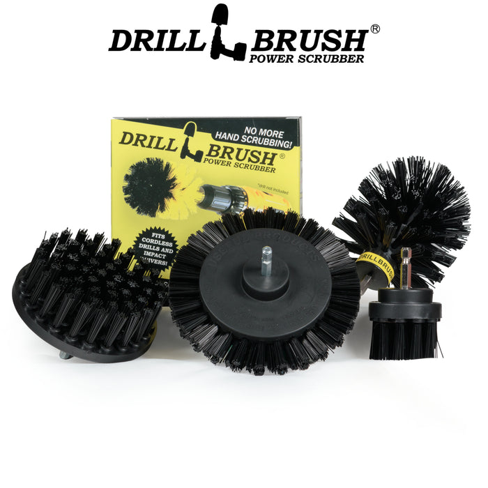 Edge, Original, 4in, and 2in Black Brushes - Ultra Stiff - Heavy Duty & Grill Cleaning | K-S-E42O-QC-DB