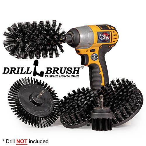5in Flat Brush, 4in Flat Brush, 2in Short Brush, and Jumbo Original all in Ultra Stiff Black - Grill Cleaning Products  | K-S-E542J-QC-DB