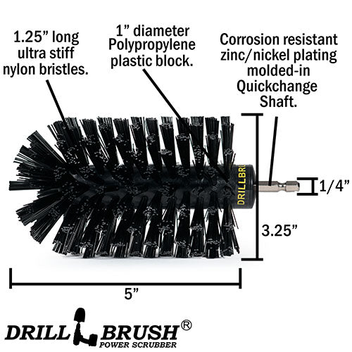 Jumbo Original Black Brush - Ultra Stiff - Heavy Duty Cleaning & Paint Removal | J-S-K-QC-DB