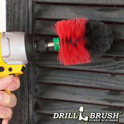 Drillbrush Mini Stiff Red Outdoor & Patio Brush cleaning shutters.