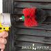 Drillbrush Mini Stiff Red Outdoor & Patio Brush cleaning shutters.