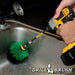 Drillbrush Original Medium Green Kitchen Brush in a 5 inch extension cleaning a sink.