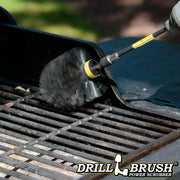 Drillbrush Original Ultra Stiff Black Grill & Industrial Brush in a 5 inch extension cleaning grill grates.