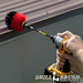 Drillbrush Original Stiff Red Outdoor & Patio Brush in a 5 inch extension cleaning a roof.
