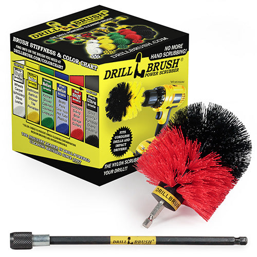 Original Red Brush & 7in Ext. - Stiff - Bullet Shaped - Masonry & Lawn Furniture | O-S-R-7X-QC-DB