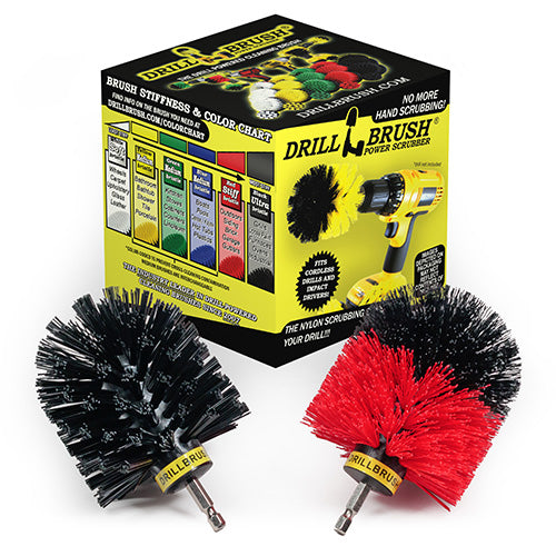 Original Red & Black 2pc. Kit - Stiff & Ultra Stiff - Outdoor & Grill Cleaning | O-S-RK-QC-DB