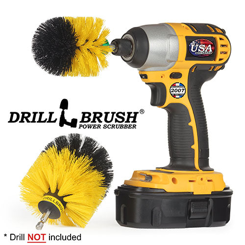 Original & Mini Yellow Brushes - Medium Bristles - Bathroom & Shower Cleaning | Y-S-MO-QC-DB