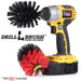 Drillbrush Stiff Red and Ultra Stiff Black Original 2-piece Variety Brush Kit with a Black Original brush in a cordless drill.