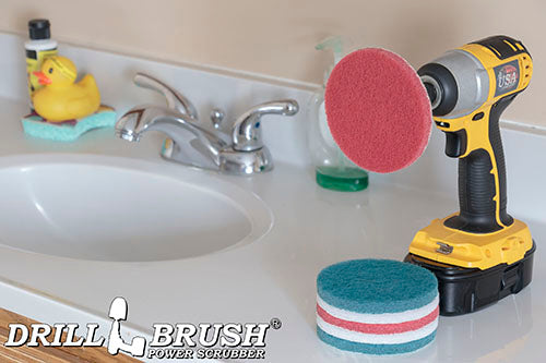 Soft White, Medium Blue, and Stiff Red 4in Variety Pads - Household Cleaning | P4-2WRB-3V-QC-DB-A