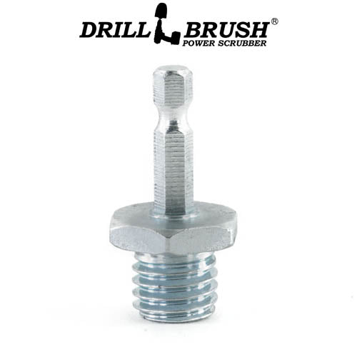 The Drillbrush Threaded 5/8in-11 threads-per-inch bolt to 1/4in Quickchange Adpater.