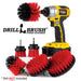 Drillbrush 542OMS-2L Stiff Red Outdoor & Patio Brush Kit with an Original brush in a cordless drill.