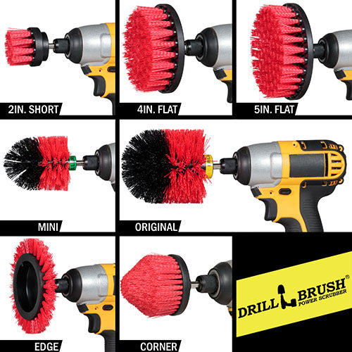 21-piece Red Brush Kit - Stiff Bristles | R-E542OMCS-P4-3WRB-2F-3V-5X-QC-DB