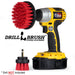 Drillbrush 42 Stiff Red Outdoor & Patio Brush Kit with a 4 inch brush in a cordless drill.