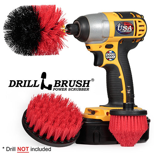 Original, 4in, and Corner Red Brushes - Stiff Bristles - Outdoor & Patio Cleaning | R-S-4CO-QC-DB
