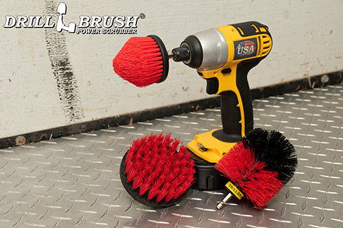 Original, 4in, and Corner Red Brushes - Stiff Bristles - Outdoor & Patio Cleaning | R-S-4CO-QC-DB