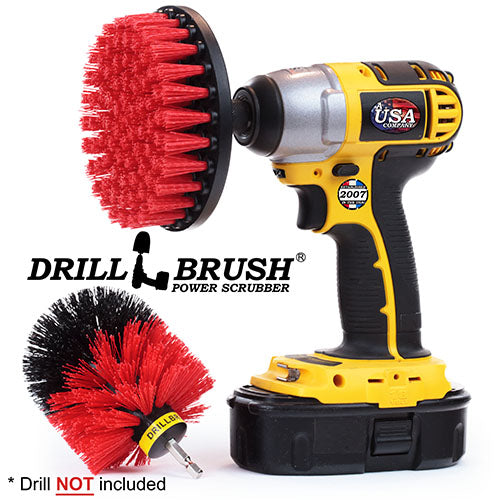 Original & 5in Red Brushes - Stiff Bristles - Outdoor & Patio Cleaning | R-S-5O-QC-DB