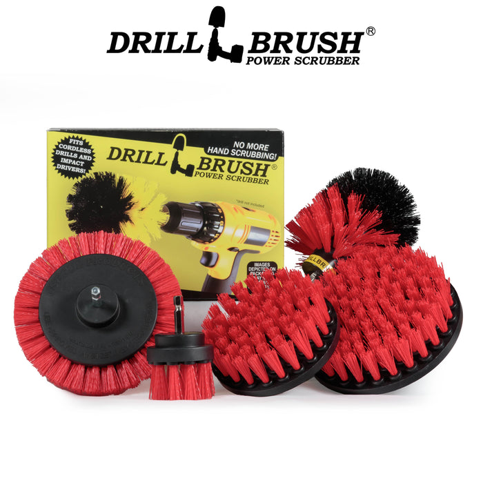 Edge, Original, 5in, 4in, & 2in Red Brushes - Stiff Bristles - Outdoor & Patio | R-S-E542O-QC-DB