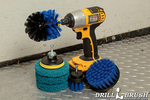 Original, 4in, & 2in Blue Brushes w/ Pads - Medium Bristles - Pool & Marine | S-B42O-P4-3B-3V-QC-DB