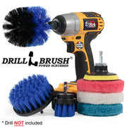 The Medium Blue 42O Marine & Pool Brush Kit with Very Soft, Moderate, and Stiff 4 inch Pads and a 3 inch backer. The Original brush is in a cordless drill.