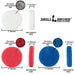 Specs for the Very Shot White, Moderate Red, and Stiff Blue 4 inch scrubbing pads.