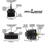 Specs for the Ultra Stiff Black Original, 4 inch, and 2 inch Short drill brushes.
