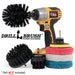 The Ultra Stiff Black 42O Grill & Industrial Brush Kit with Very Soft, Moderate, and Stiff 4 inch Pads and a 3 inch backer. The Original brush is in a cordless drill.