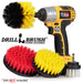 Drillbrush 542O Variety Brush Kit with a Yellow Medium Original brush in a cordless drill.