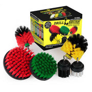 The Drillbrush 542OMS-2L Variety Brush Kit in front of the box it comes in.