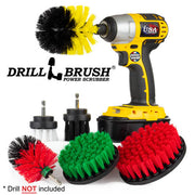 Drillbrush 542OMS-2L Variety Brush Kit with a Yellow Medium Original brush in a cordless drill.
