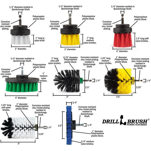 38 Piece Drillbrush Cleaning Kit - Soft, Medium, Stiff, & Ultra Stiff | 38pc-combo-QC-DB-A