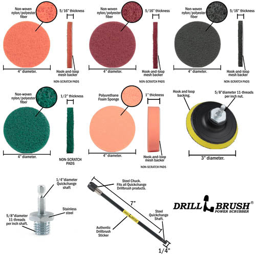38 Piece Drillbrush Cleaning Kit - Soft, Medium, Stiff, & Ultra Stiff | 38pc-combo-QC-DB-A