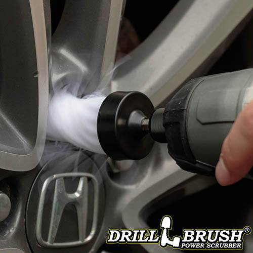 1in White Brush - Soft Stiffness - Long Bristles - Home & Auto Spot Cleaning | 1in-L-W-QC-DB