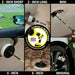 Action shots of a Soft White Original brush in a 7 inch extension cleaning rims, a Soft White 2 inch Short brush in a 7 inch extension cleaning a wall sconce, a Soft White 2 inch Long brush in a 7 inch extension cleaning a ceiling vent, a Soft White 4 inch brush in a 7 inch extension cleaning a ceiling light, and a Soft White  5 inch brush in a 7 inch extension cleaning carpet.